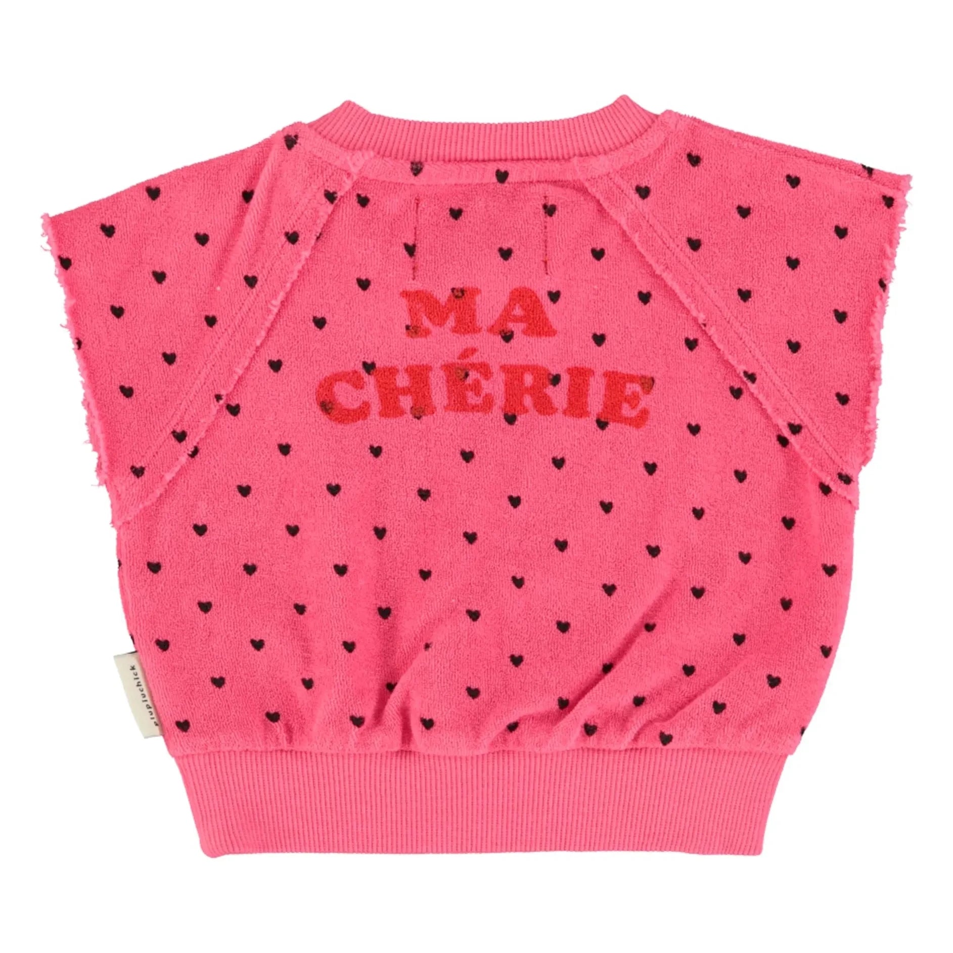 Piupiuchick - Sudadera sin mangas de rizo de algodón orgánico Cherry | Fucsia