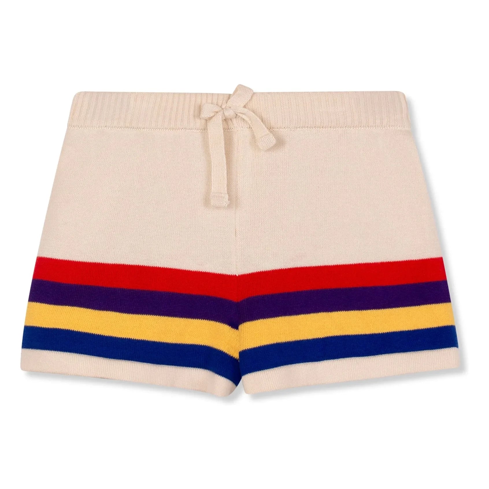 Wynken - Pantalones cortos de punto de algodón orgánico a rayas | Crudo