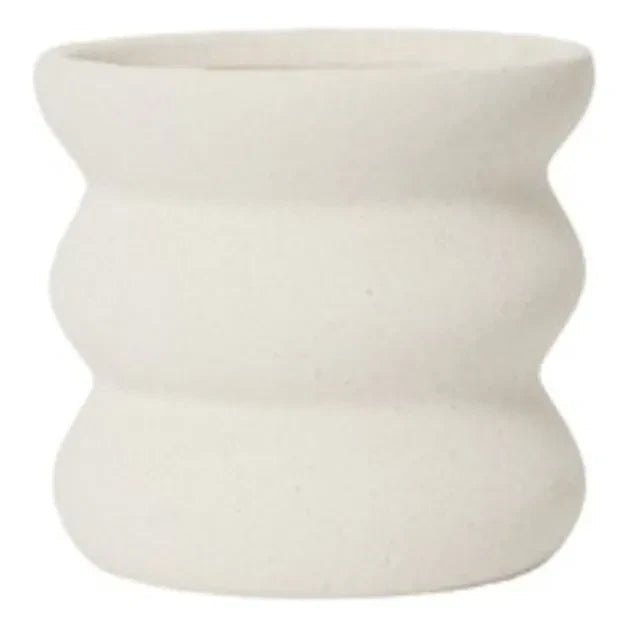 Broste Copenhagen - Mina macetero de cerámica de gres | Blanco