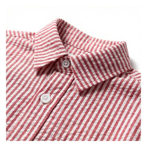 Smallable Kid - Camisa a rayas | Rojo cereza