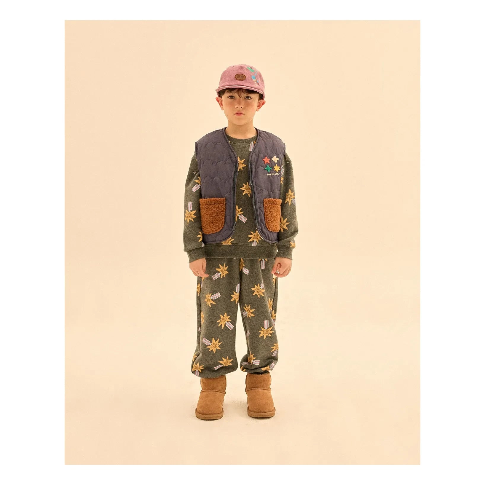 Jelly Mallow - Chaleco sin mangas reversible con bloques de color estilo sherpa | Azul marino