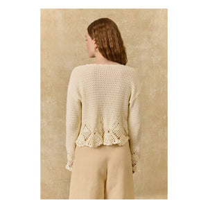 Louise Misha - Cárdigan de algodón Molya | Crema