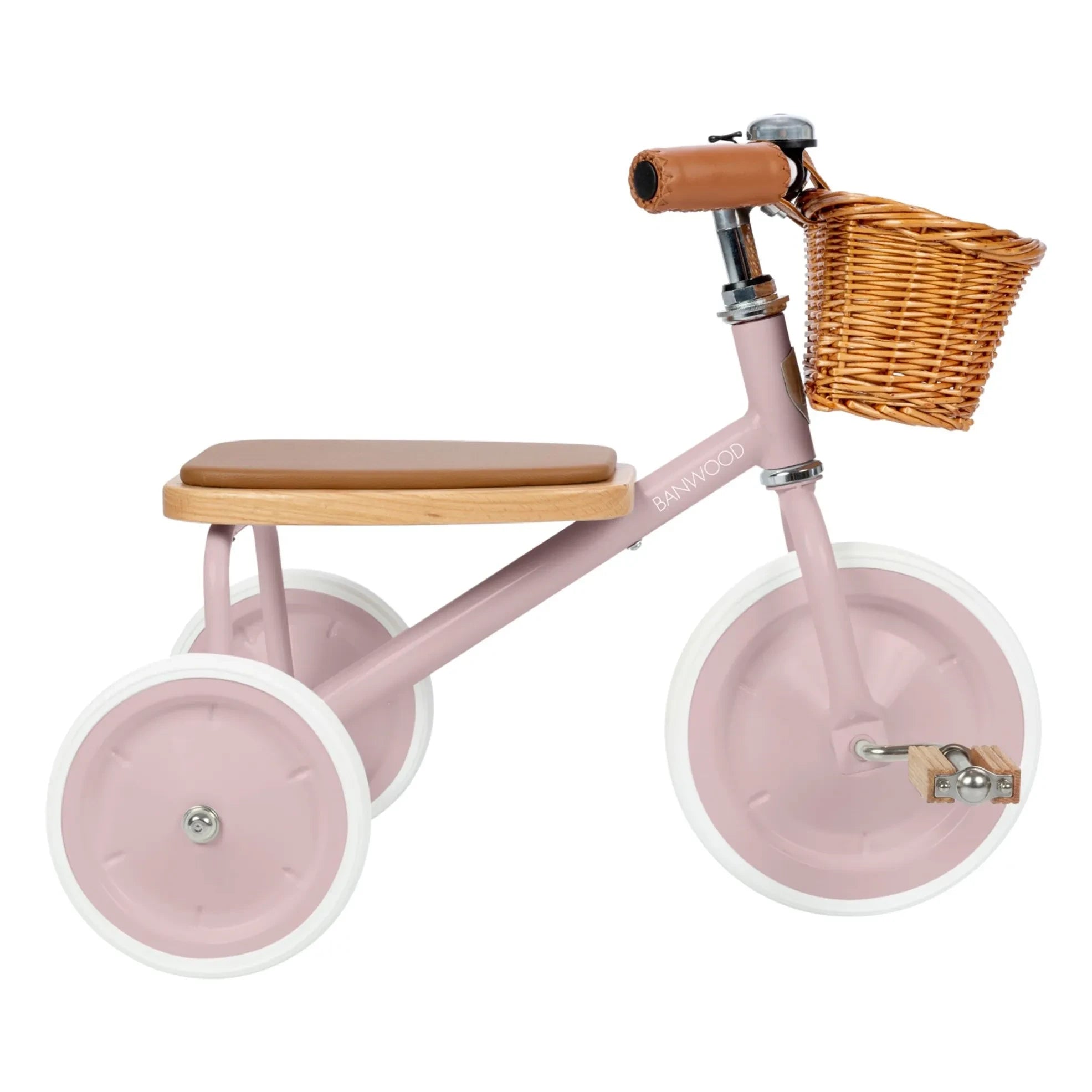 Banwood - Triciclo de metal y madera | Rosa Palo