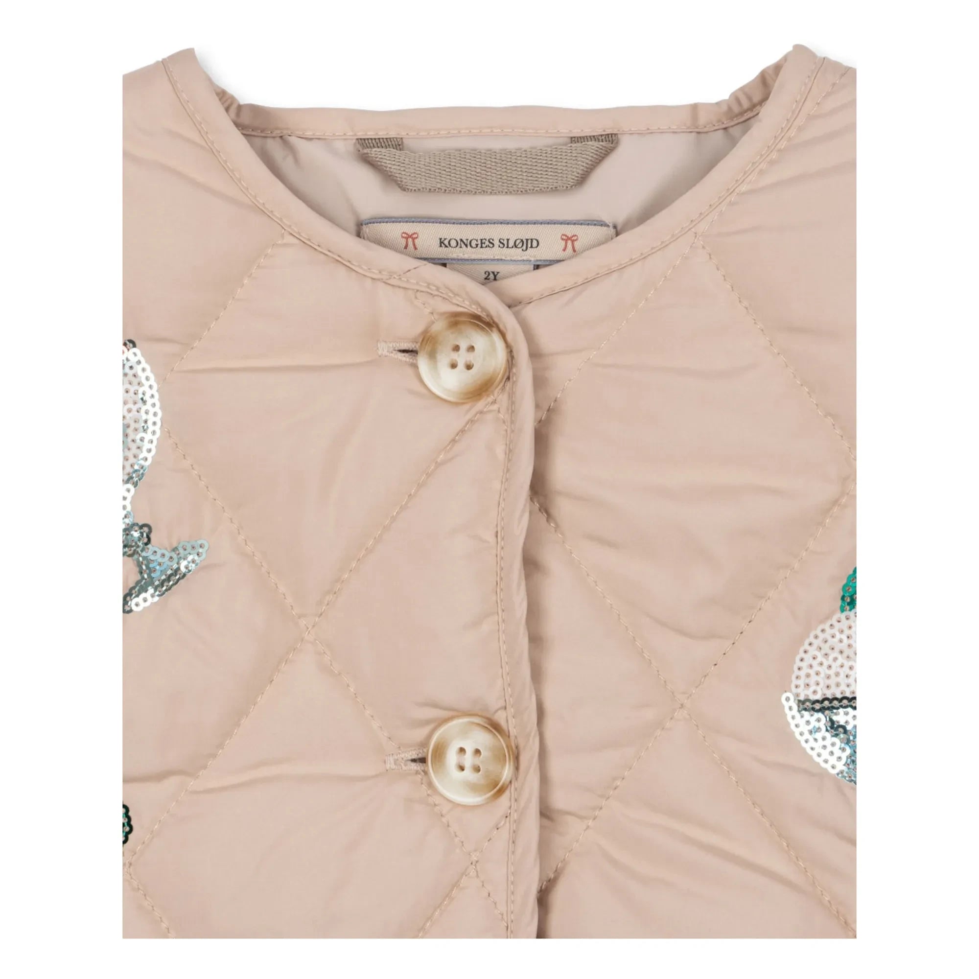 Konges Sløjd - Chaqueta acolchada con lentejuelas Flora Glaces | Rosa claro