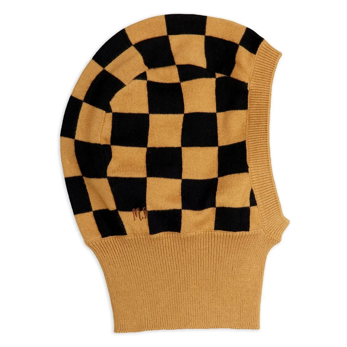 Mini Rodini - Damier organik pamuk balaklava | Kahverengi