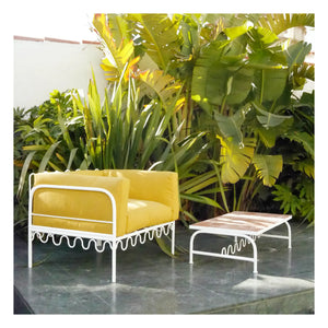 Honoré - Tumbona de exterior Dolores - Tela impermeable | Oro