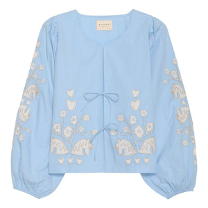 SISSEL EDELBO - Blusa de algodón orgánico Maggan | Azul