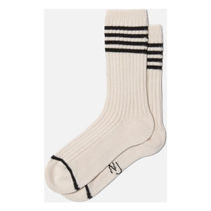 Nudie Jeans - Calcetines de tenis a rayas | Blanco