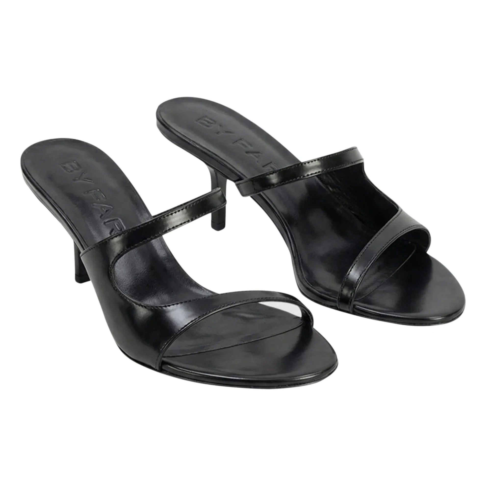 BY FAR - Zapatos de tacón Serena de piel semivernizada | Negro