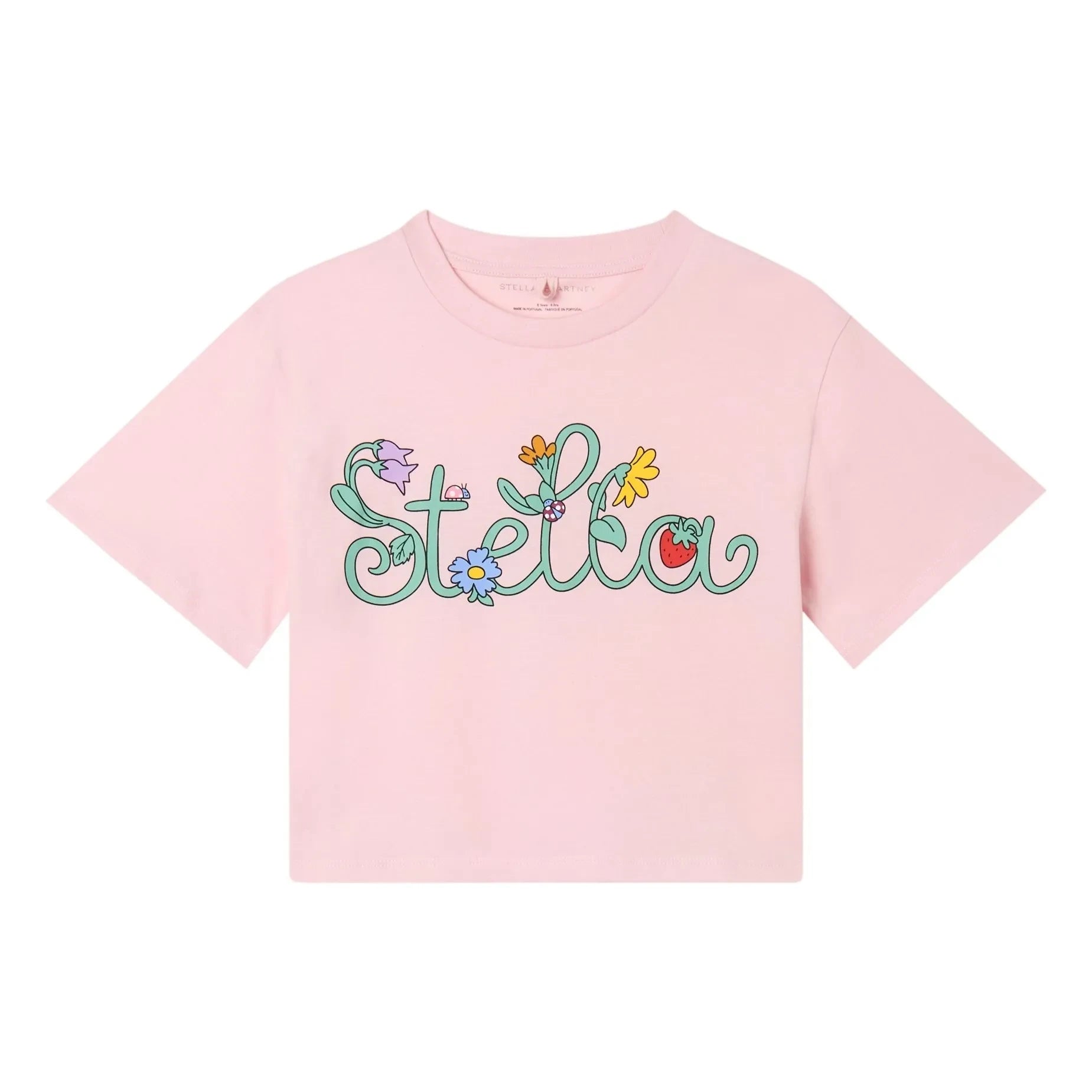 Stella McCartney Kids - Camiseta corta de algodón orgánico Stella | Rosa