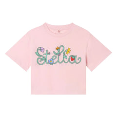 Stella McCartney Kids - Camiseta corta de algodón orgánico Stella | Rosa