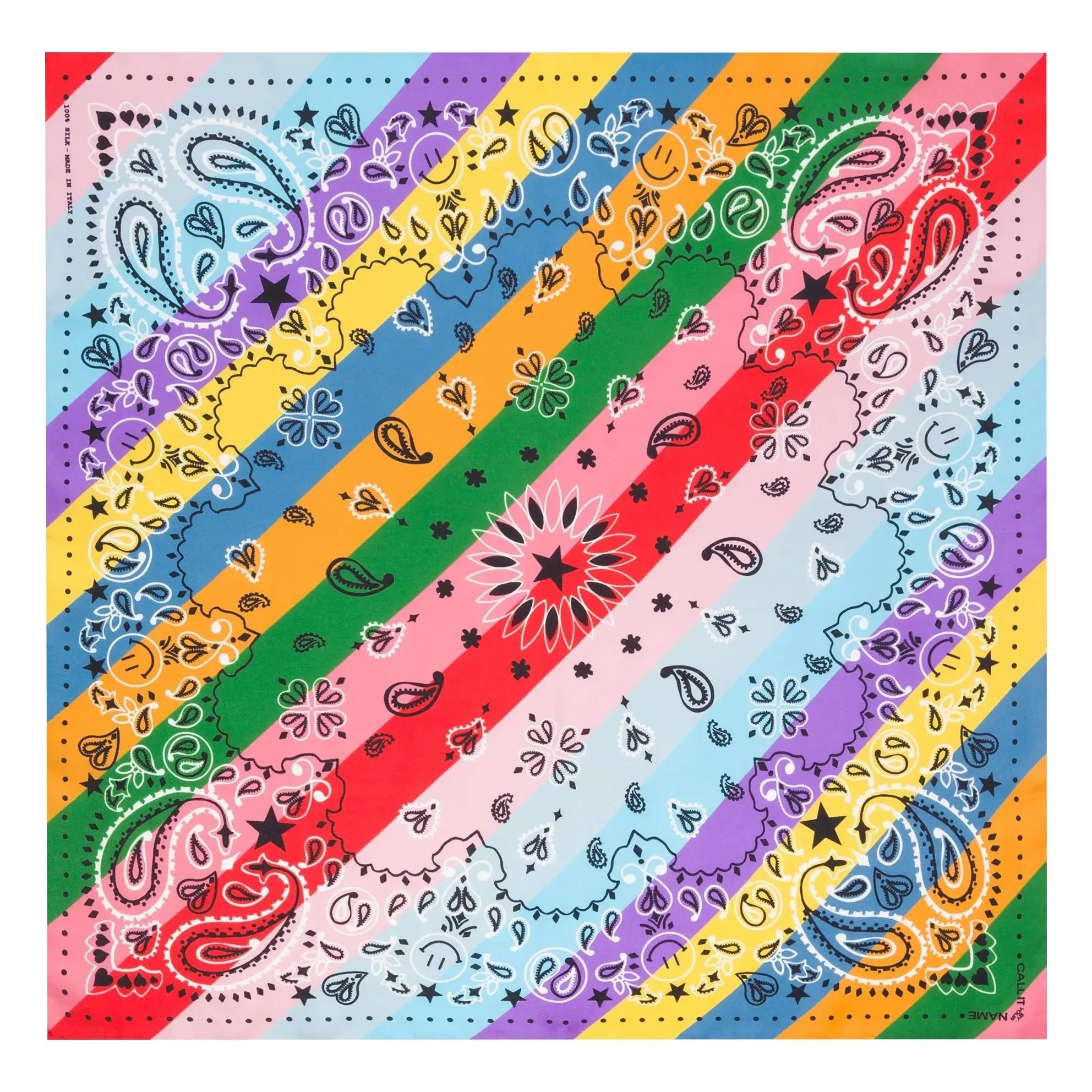 Llámame por tu nombre - Bandana Pequeña Seda Arcoíris | Azul
