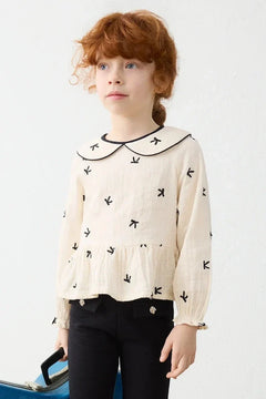Blusa con volantes de algodón para niña Mayoral