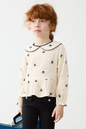 Blusa con volantes de algodón para niña Mayoral