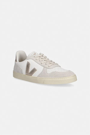 Zapatillas de cuero para niños Veja Small V-10 con cordones