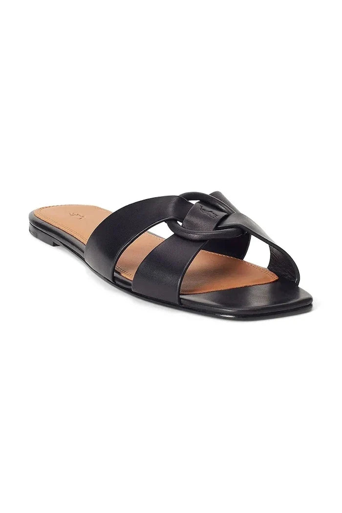 Pantufla de cuero con anillo Polo Ralph Lauren
