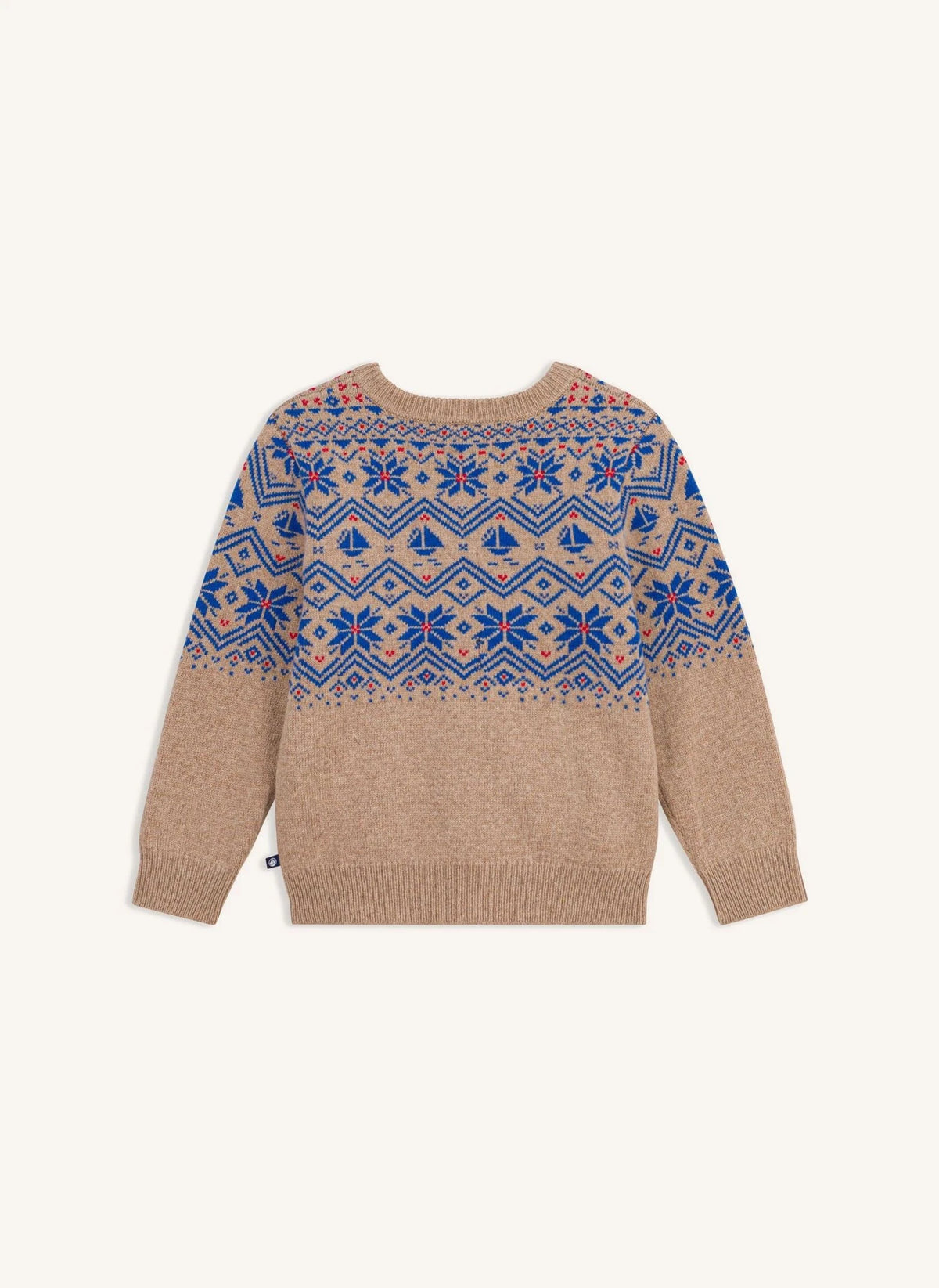 Petit Bateau - Jakarlı Yün Kazak | Bej