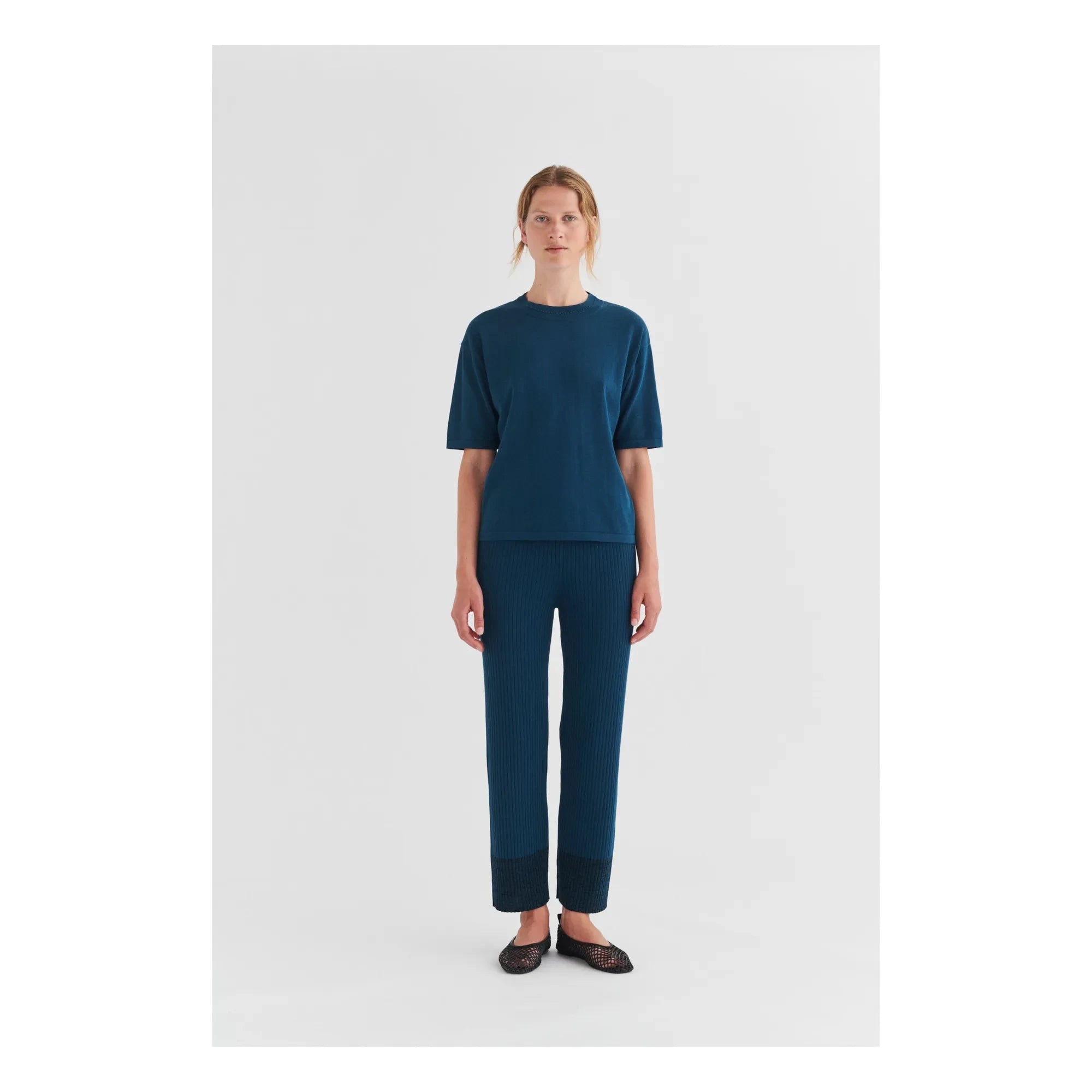 FUB - Pantalones acanalados High Twist | Azul