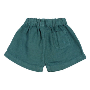 Búho - Pantalón corto de lino | Azul pavo real