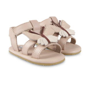 Donsje - Sandalias de piel con mariposa Tuti Sky | Rosa pálido