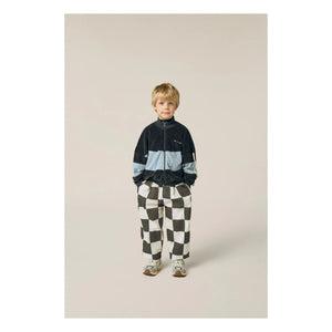 The Campamento - Renk bloklu kadife sweatshirt | Kömür grisi
