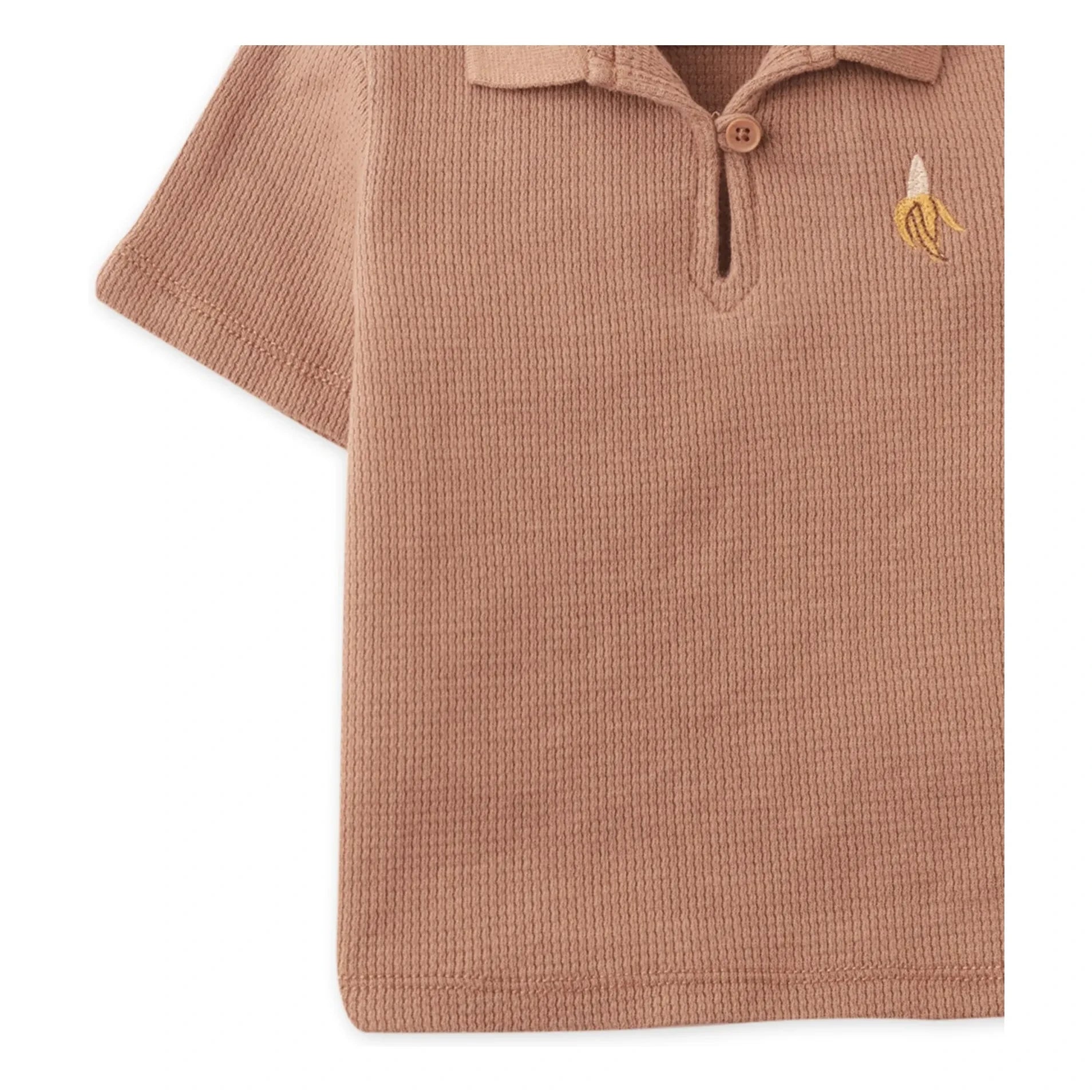 Gingersnaps - Polo con textura de plátano bordado de Timmy | Marrón