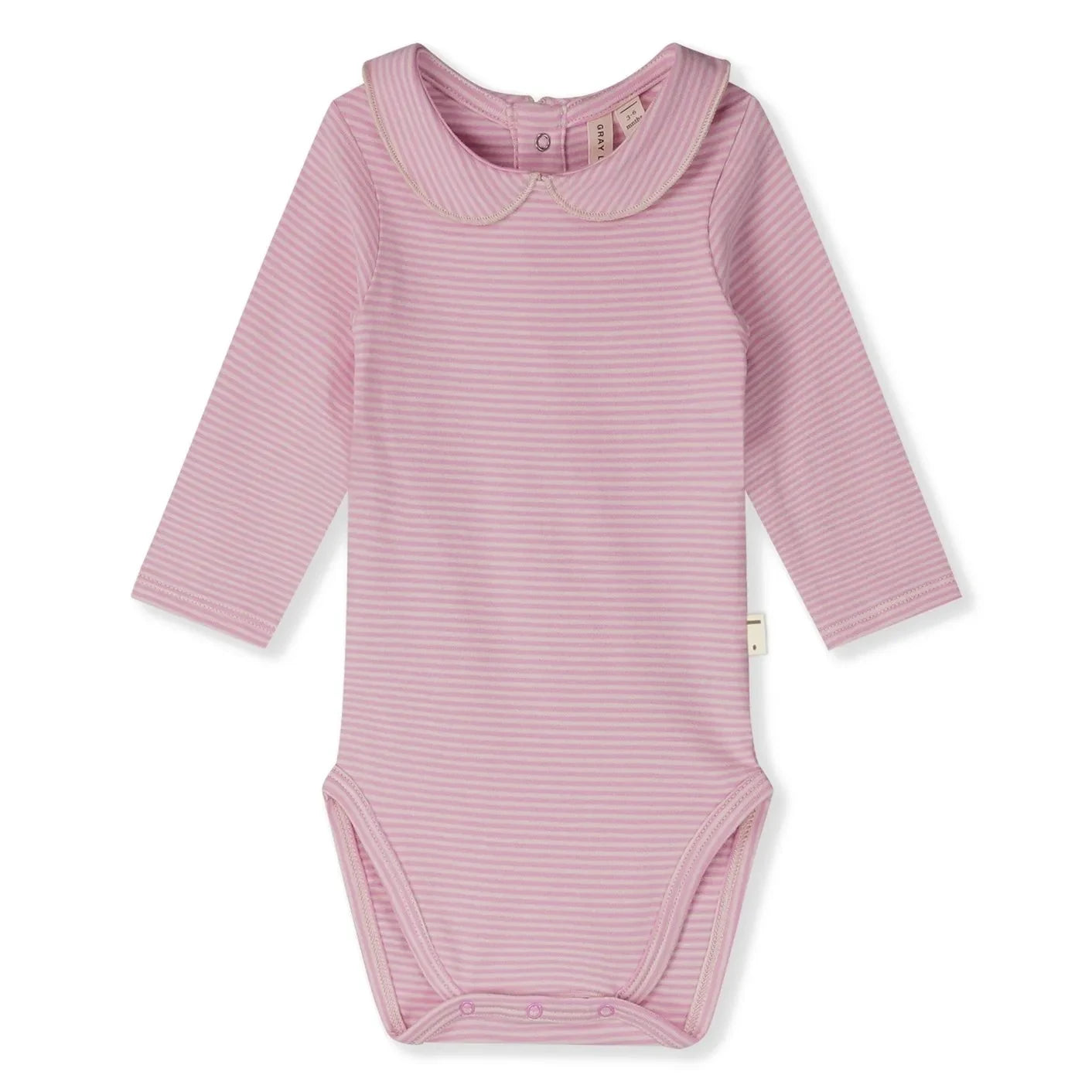 Gray Label - Çizgili Claudine yaka body Organik pamuk | Pembe
