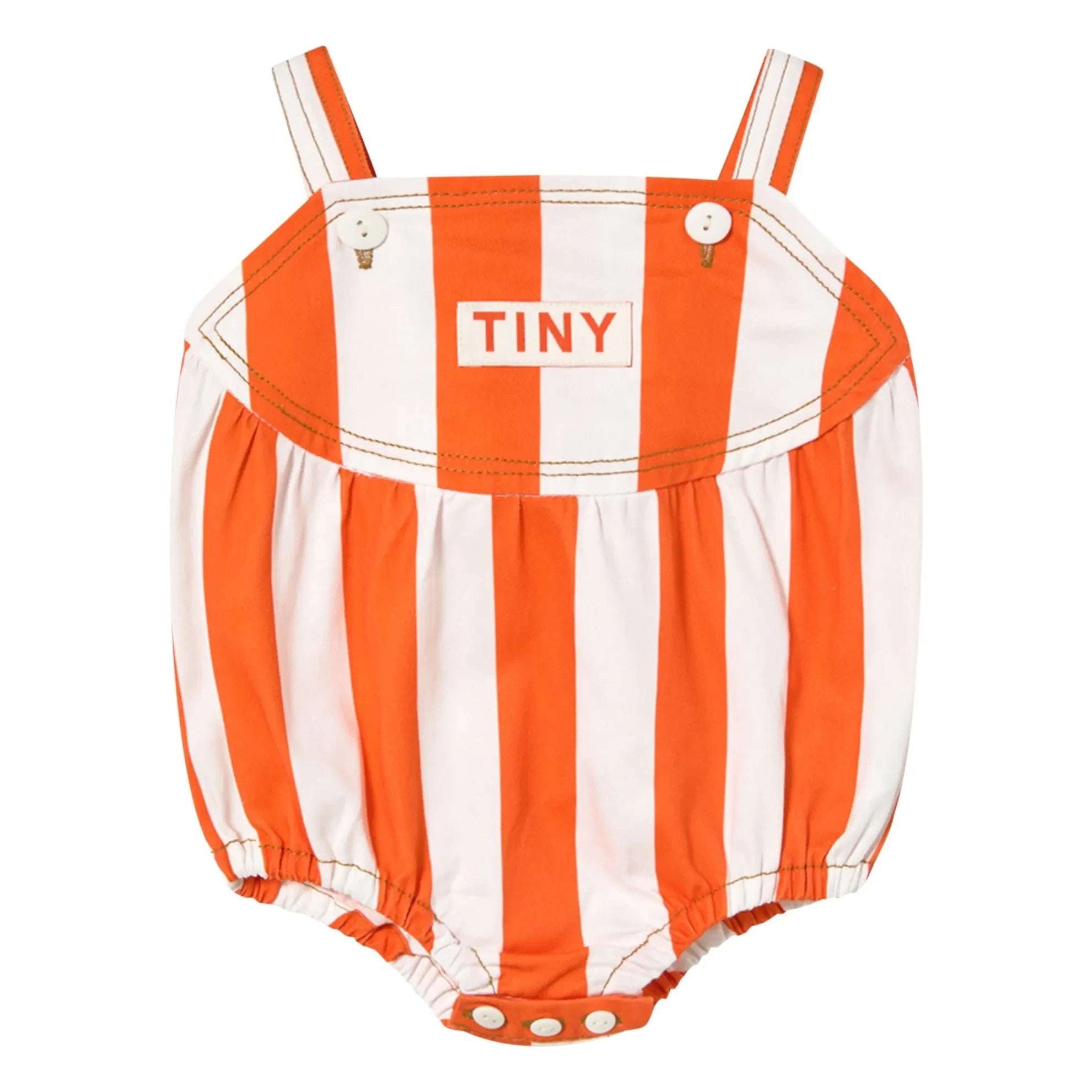 Tinycottons - Mono de sarga a rayas | Rojo