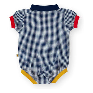 Goldie + Ace - Mono con cuello polo Vichy | Azul marino