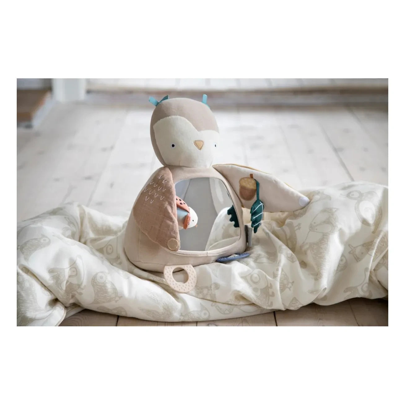 Cebra - Peluche de búho Blinky Beige