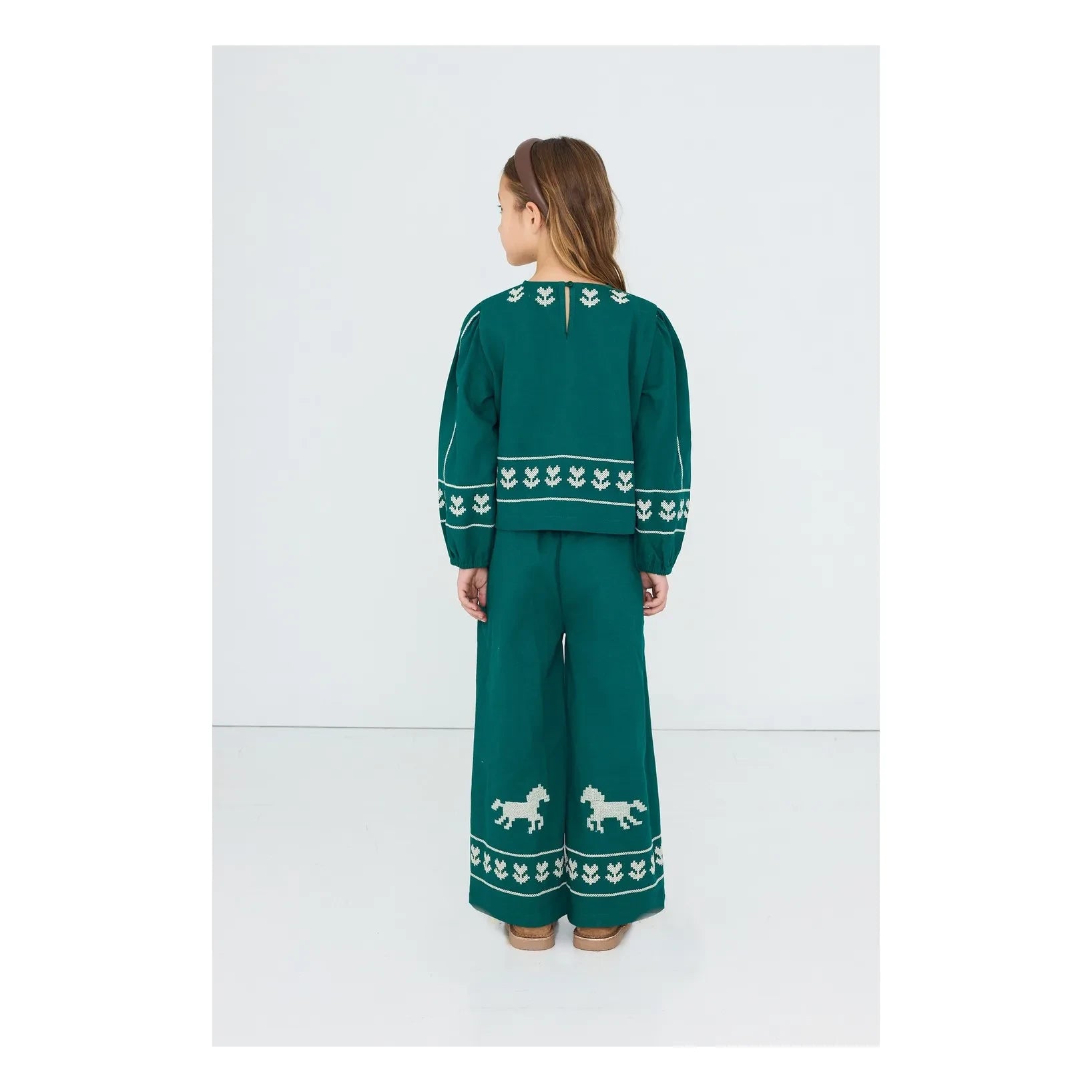 Tinycottons - Pantalones de caballo verde