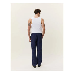 Les Deux - Pantalones Seersucker | Azul oscuro