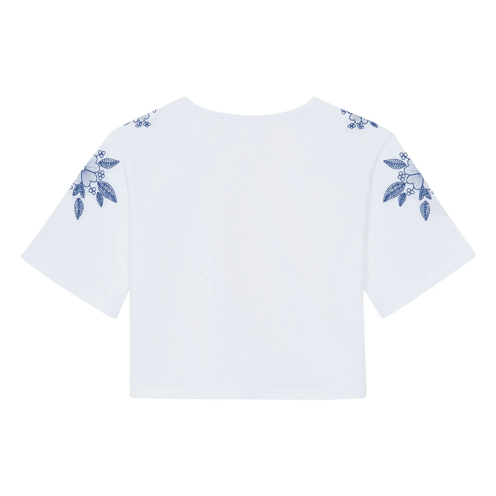 Tartine et Chocolat - Camiseta bordada con flores | Blanco