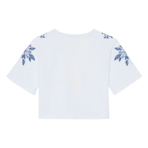 Tartine et Chocolat - Camiseta bordada con flores | Blanco