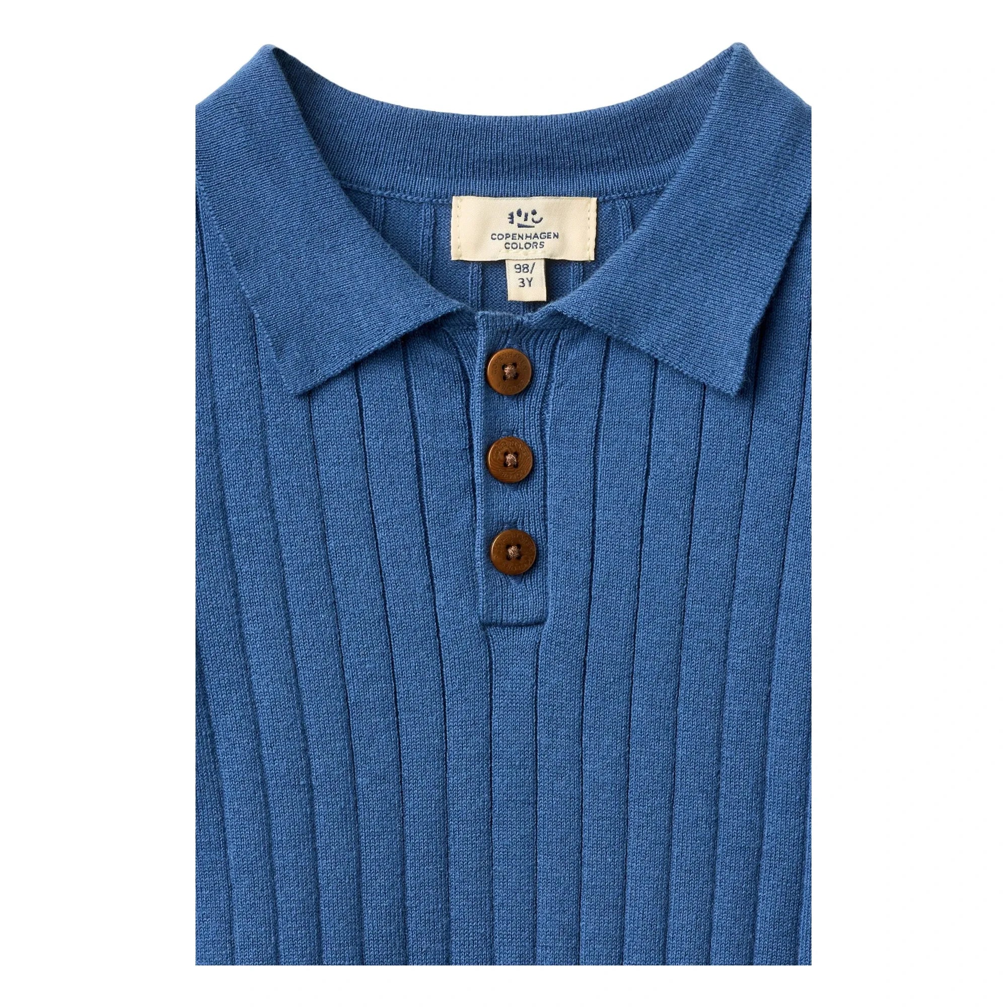Copenhagen Colors - Polo de algodón orgánico acanalado | Índigo
