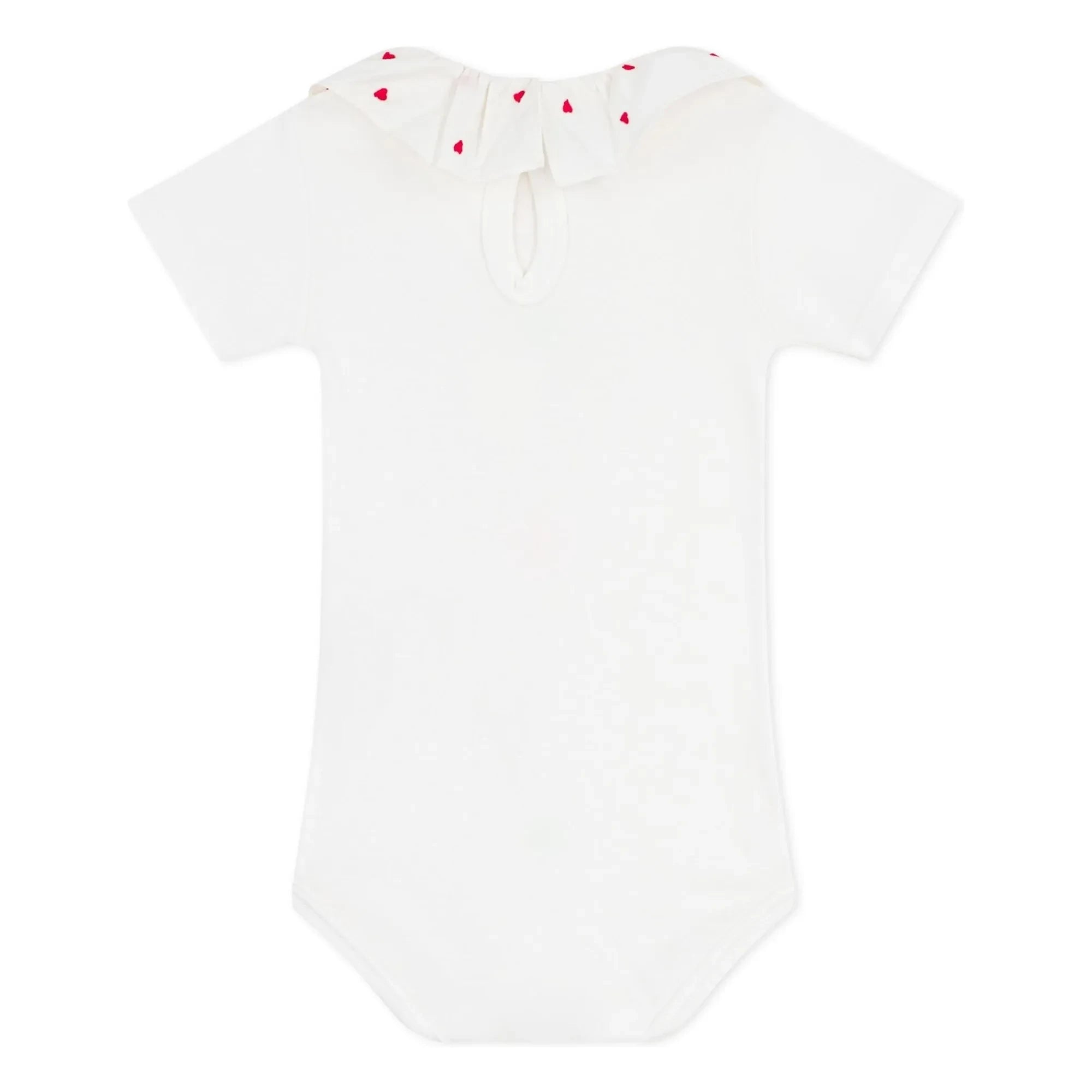 Petit Bateau - Body con cuello de algodón orgánico con corazón | Blanco