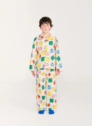 Bobo Choses - Conjunto de camisa y pantalón bordado de algodón orgánico | Ecru
