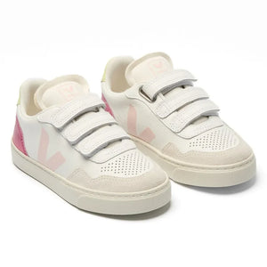 Veja - Çizik Efektli Sneaker Küçük V-90 Deri O.T | Beyaz