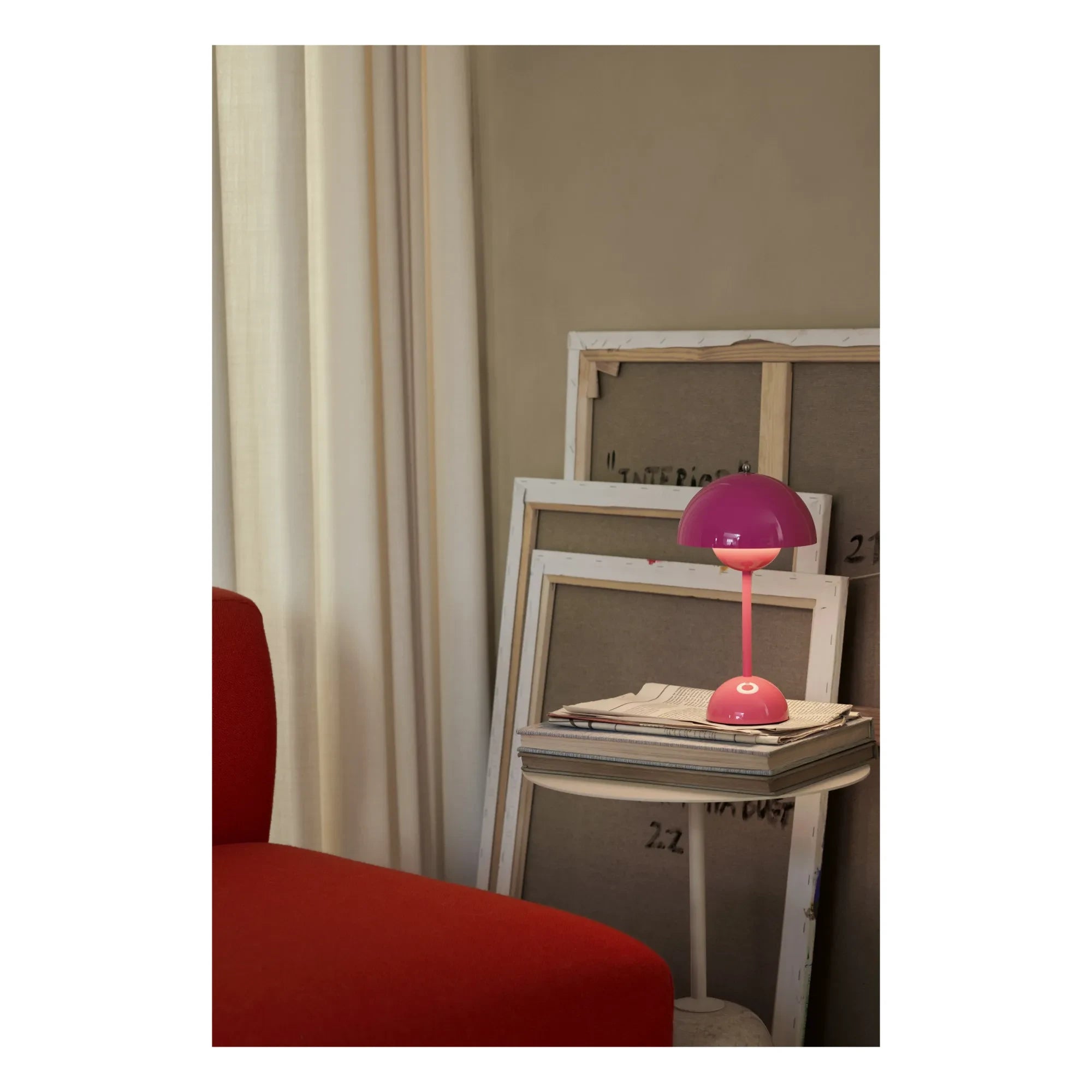 & Tradition - VP9 Flowerpot Lámpara de mesa portátil, Verner Panton | Rosa