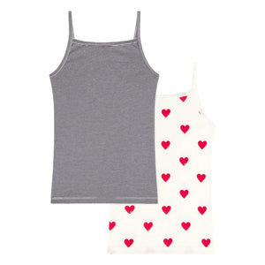 Petit Bateau - Conjunto de 2 camisetas de tirantes - Colección de mujer | Blanco