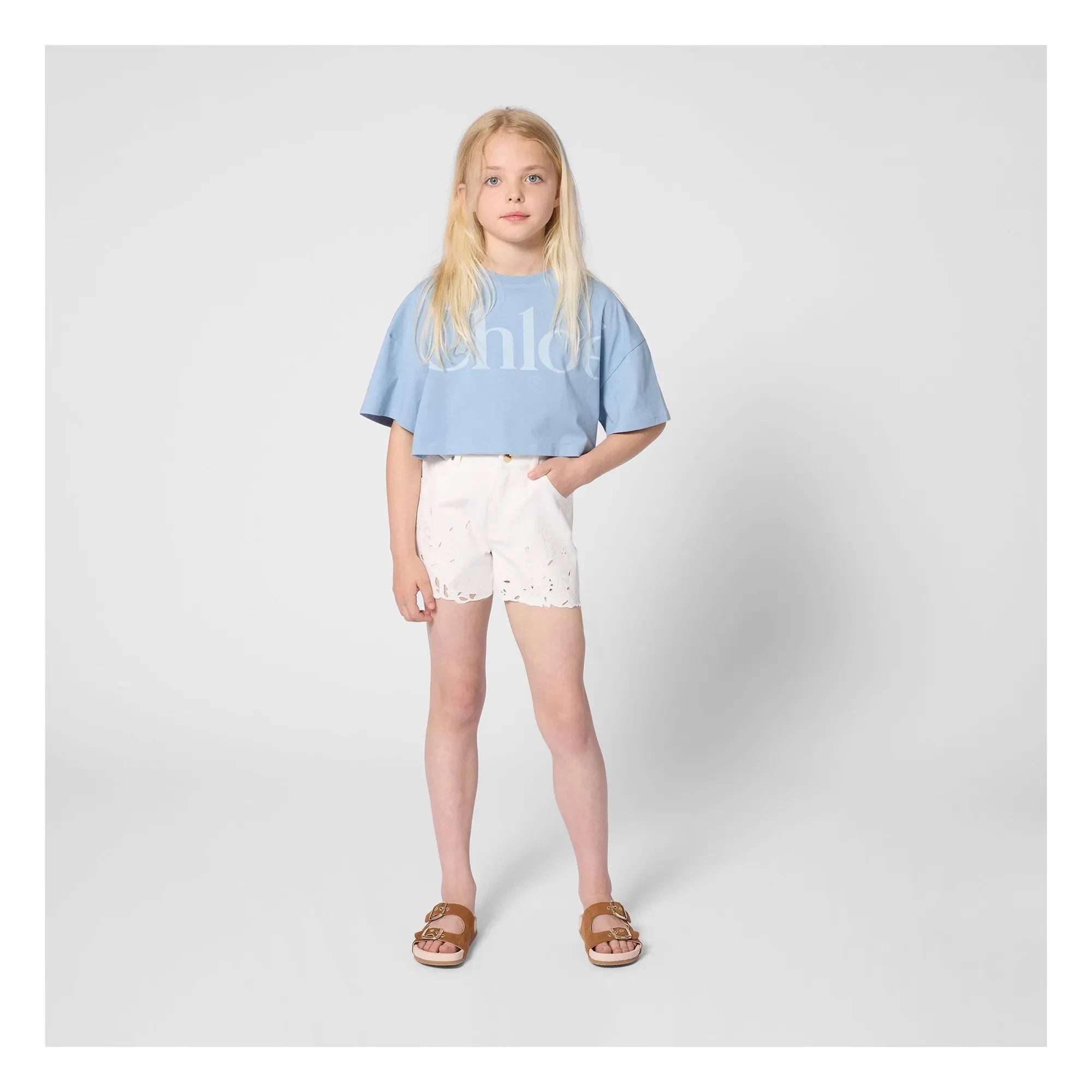 Chloé - Shorts bordados de algodón orgánico | Blanco