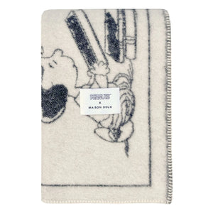 Maison Deux - Manta de lana Peanuts ZZZ | Negro