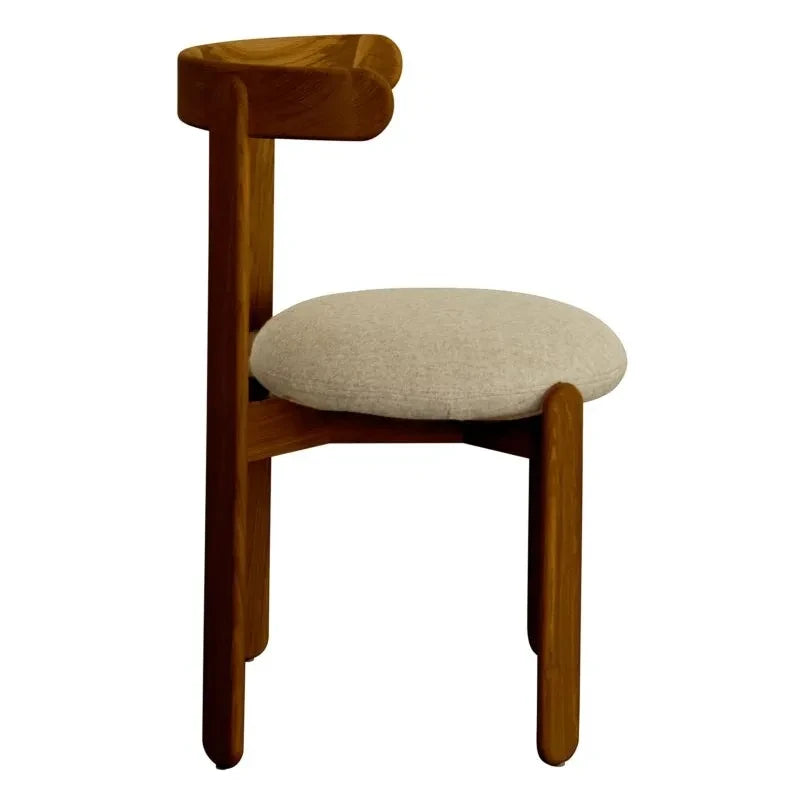 Gabrielle Paris - Silla lila con aspecto de teca y asiento de lino | Natural