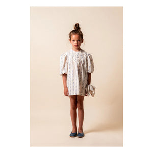 birinit - Vestido de algodón orgánico floral Sariñena | Blanco roto
