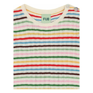 FUB - Body de punto fino acanalado rojo de algodón orgánico