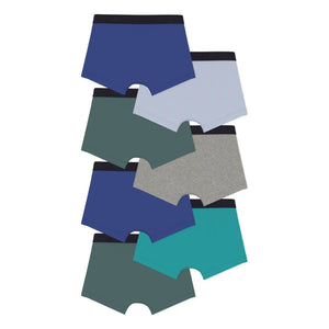 Petit Bateau - 7'li Organik Pamuklu Unisex Boxer Paketi | Mavi