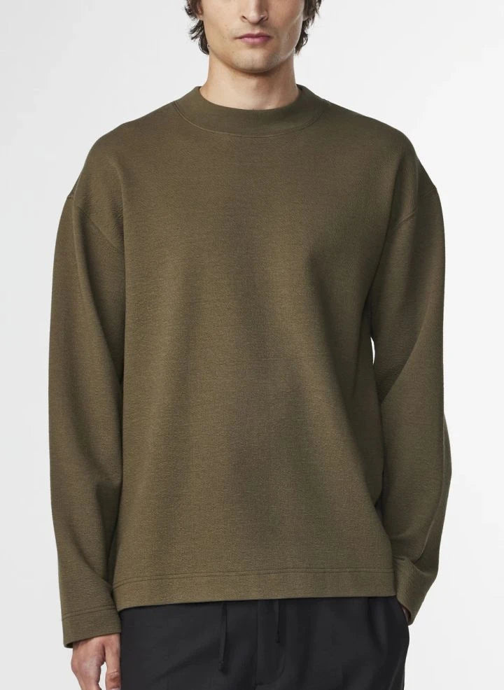 NN.07 - Sudadera de algodón orgánico Benja 3530 | Marrón oliva