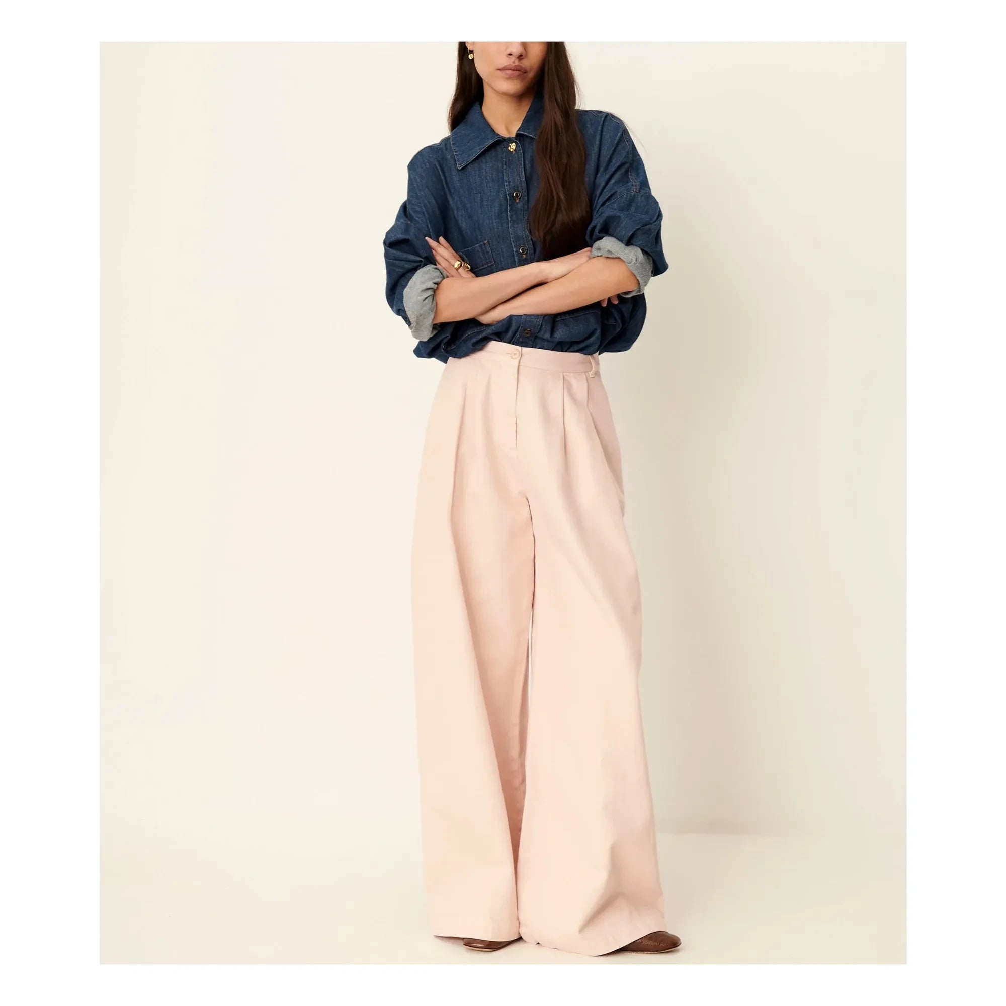 Sessùn - Pantalones de algodón Tamayo | Rosa Claro