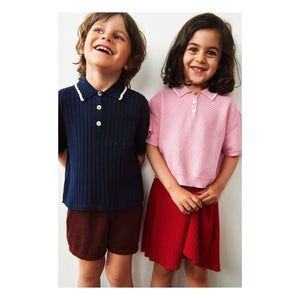 FUB - Polo Oversize de piqué fino de algodón orgánico | Rosa caramelo