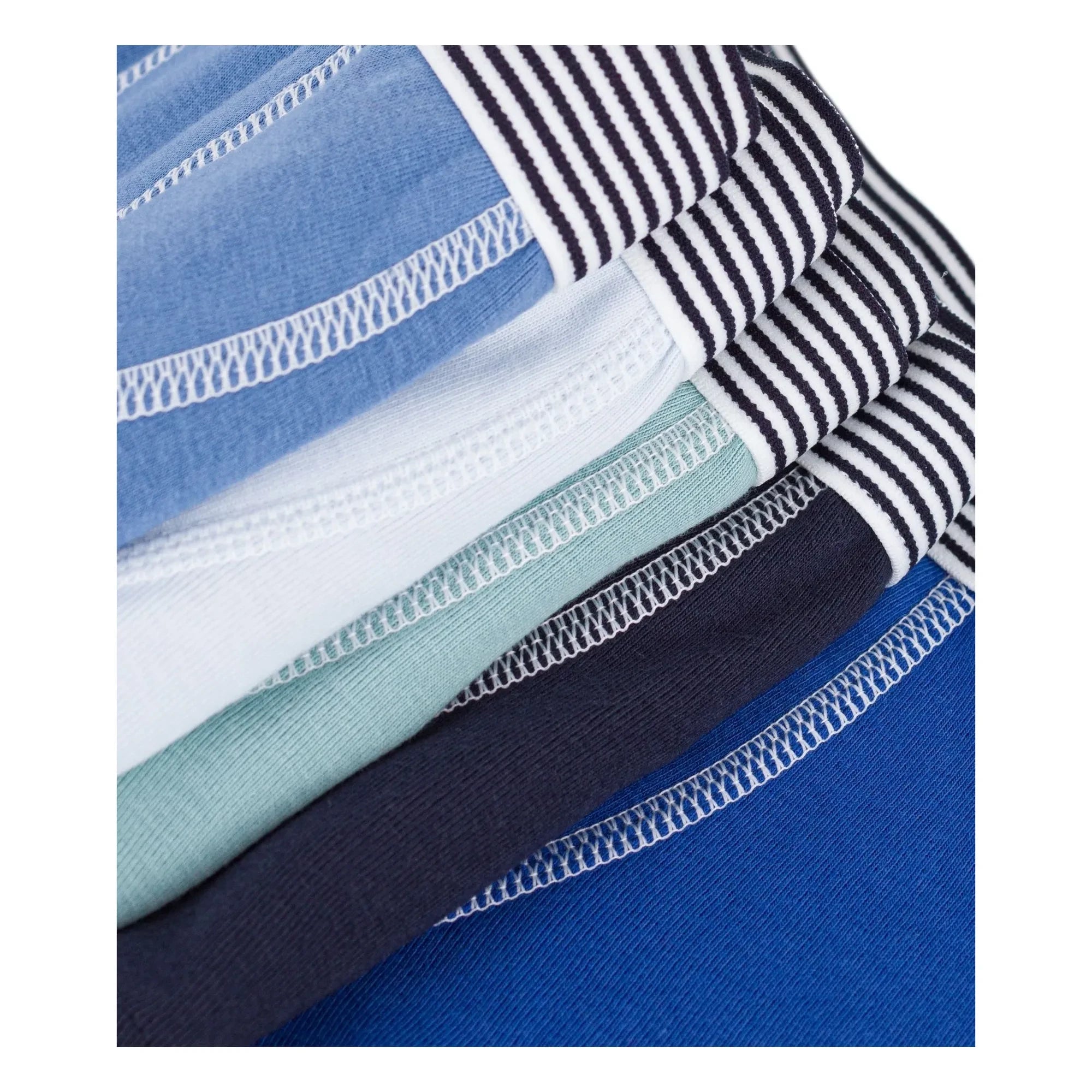 Petit Bateau - 5'li Çizgili Organik Pamuk Boxer Külot | Mavi